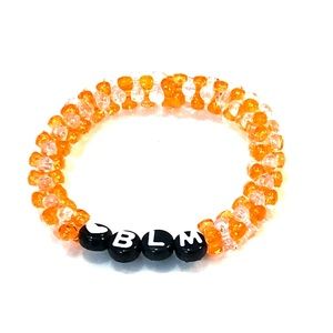 2/$12 Orange and Clear Black Lives Matter Bracelet